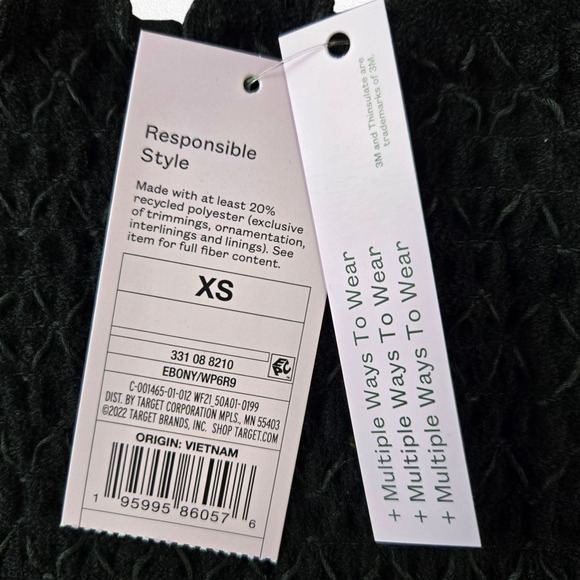 Wild Fable Black Terry Cloth Halter Mini Dress Summer Beach Cover-Up Size XS - Picture 5 of 9